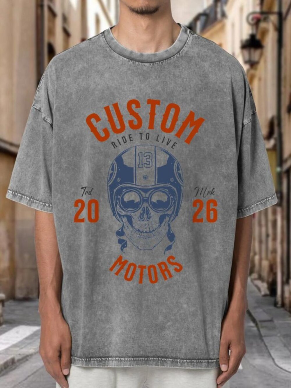 Custom Motors Ride To Live Biker Vintage Streetwear T-shirt IC5OD2Z93I02